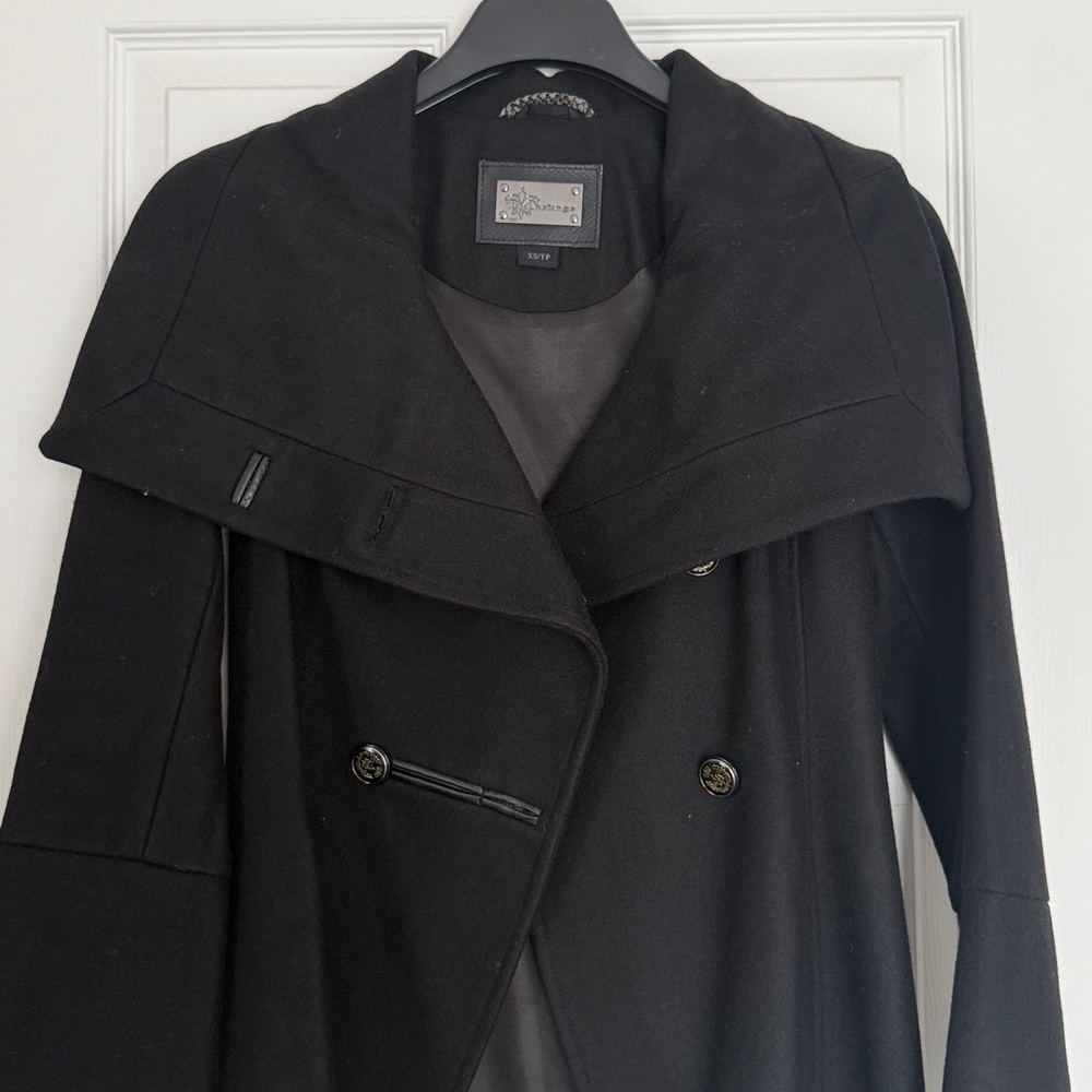 Mackage Black Coat with leather Accents